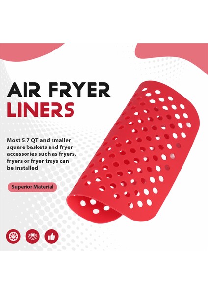 Ninja Için Aksesuarlar,Yeniden Kullanılabilir Hava Fritözü Kaplamaları Matları Aksesuarları, Instant, Power Xl, 7.5 Inç (Yurt Dışından)