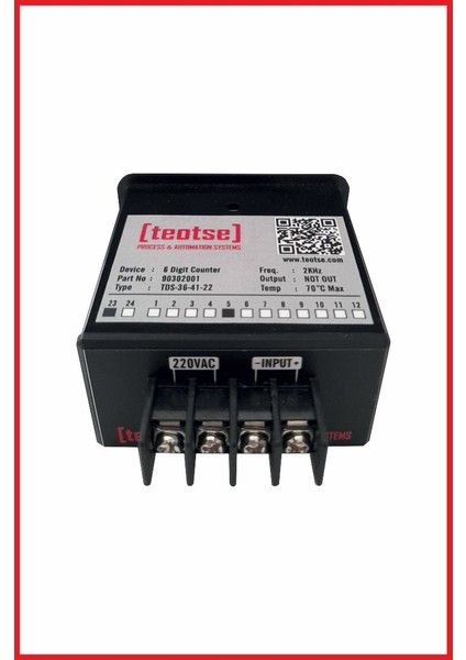 6 Digit Resetli Dijital Sayıcı - 220VAC Tetikli