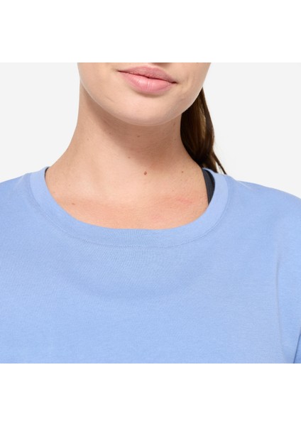 Domyos Kadın Buz Mavisi Spor Tişörtü - Fitness modelleri