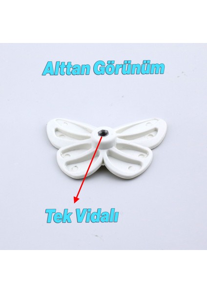 Plastik Kelebek Kulp Beyaz 10 Adet Mobilya Çoçuk Odası Kız Erkek Dolap Kapak Kulpu Çekmece Kulbu modelleri