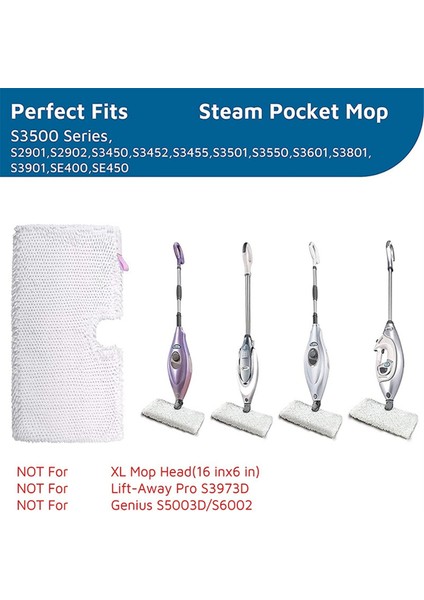 Shark Için Aksesuarlar,S3500 Serisi Paspaslar Için 6'Lı Paket Steam Pocket Mop Yedek Pedleri (Yurt Dışından)