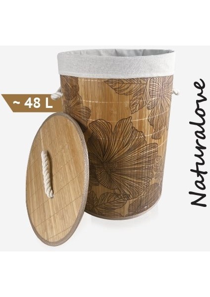Bambu Desenli Çamaşır Sepeti