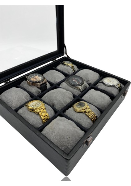 Diji 12'li Saat Kutusu Saat Çantası Siyah modelleri