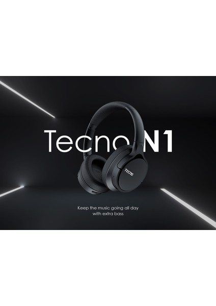 Nightingale-N1 Kablosuz Wireless Extra Bass Kulaklık Siyah