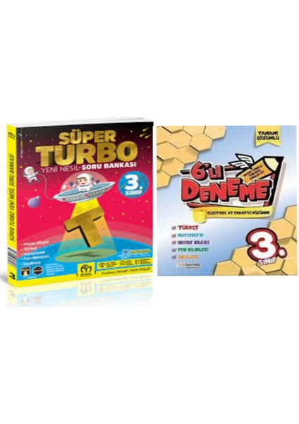 3. Sınıf Süper Turbo Soru Bankası ve Tüm Dersler 6'lı Deneme