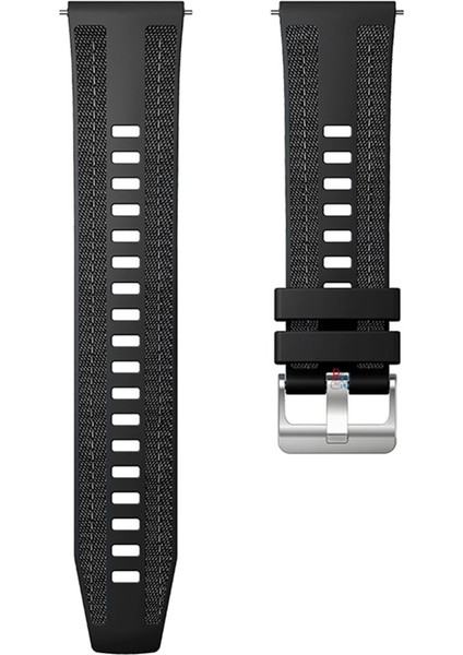Xiaomi Mi Watch-Mi Watch Color ile Uyumlu Kordon Hybrid Nylon Dikiş Desenli Tokalı Silikon Kayış