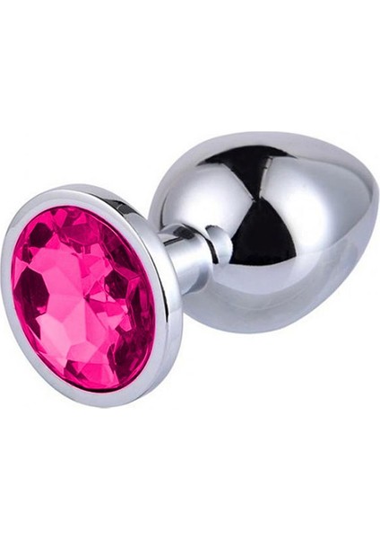 Pembe Tilki Metal Elmas Taşlı  Plug Rose Büyük Boy