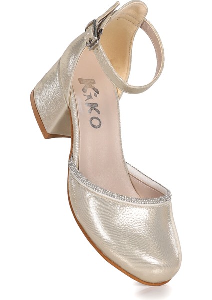 Ressa Taşlı Kız Çocuk 5 cm Topuklu Sandalet Abiye Ayakkabı