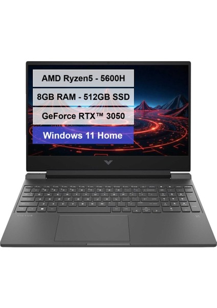 Victus 15-FB0009NT Ryzen 5 5600H 8gb 512GB SSD RTX3050 15.6" Fhd 144Hz WIN11H -Djt Notebook