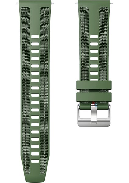 Huawei Watch Gt5 46 mm ile Uyumlu Kordon Hybrid Nylon Dikiş Desenli Tokalı Silikon Kayış fiyatları