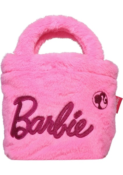 Barbie Yumuşak Peluş Tüylü Tek Bölmeli Mıknatıslı Çocuk El Çantası