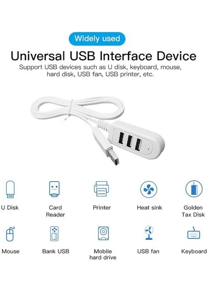 1 2 M Tpe USB A'dan 3 USB Bağlantı Noktasına Kadar Dişi Hub Adaptörü (Yurt Dışından)