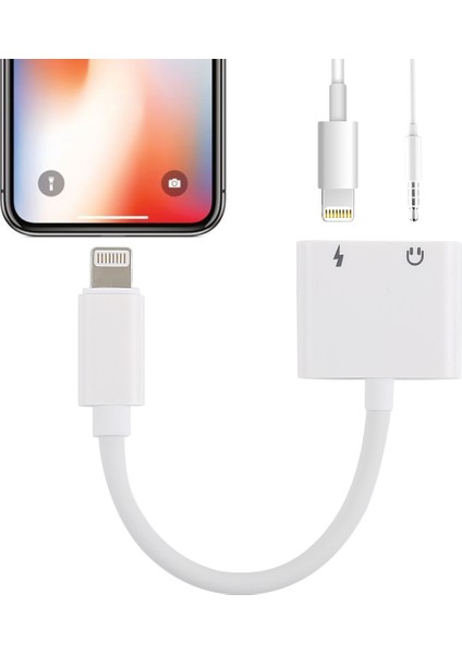 GL011 8 Pin + 3 5mm 8 Pin Ses Şarj Adaptörü (Yurt Dışından)