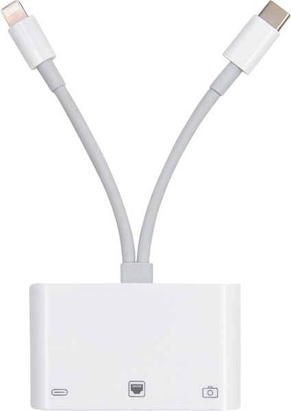 Nk 107 Pro 3'ü 1 Arada USB C / Type C + 8 Pin Erkek USB + RJ45 + 8 Pin Dişi Şarj Arayüzü Adaptörü (Yurt Dışından)