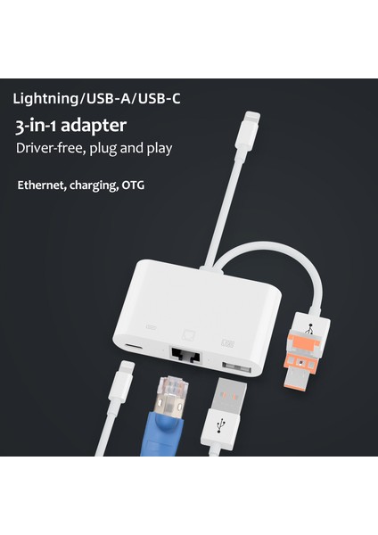 Type C 8 Pin Usb'den Tf'ye Sd Kart Yuvası Kart Okuyucu Nk 107TL Pro (Yurt Dışından)
