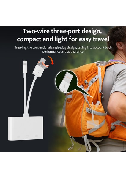Type C 8 Pin Usb'den Tf'ye Sd Kart Yuvası Kart Okuyucu Nk 107TL Pro (Yurt Dışından)
