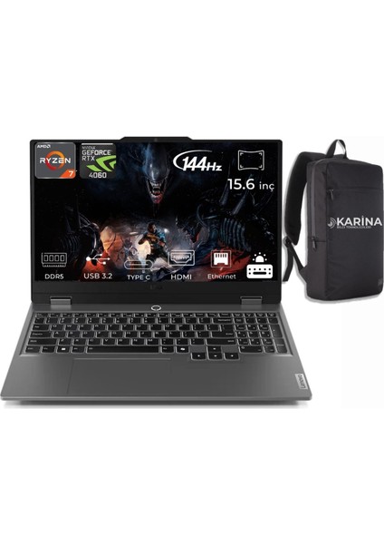 Loq 15ARP9 Aı Amd Ryzen 7-7435HS 83JC000UTR-50 32GB 2tb RTX4060 8gddr6 W11PRO 15.6 IPS 144Hz Fhd