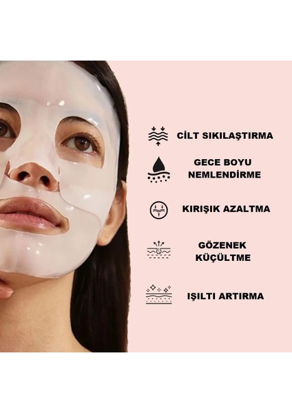 3 Adet Bio Kolajen Şeffaflaşan Yüz Maskesi Nemlendirici, Canlandırıcı, Yüz Maskesi Real Deep Mask indirimleri