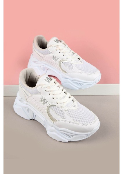 Kadın Anorak Spor Ayakkabı BEYAZ GÜMÜŞ