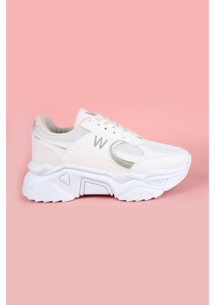 Kadın Anorak Spor Ayakkabı BEYAZ GÜMÜŞ fiyatları