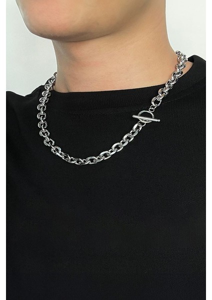 52 cm Hip Hop Stil Unisex Geçirmeli Zincir Kolye EV55
