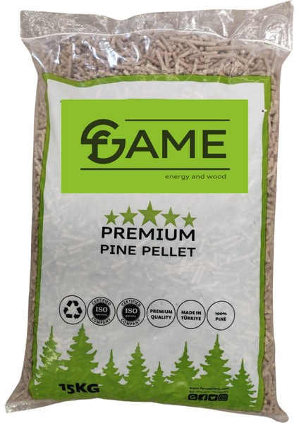 Çam Peleti Doğal - Isıtma 15 kg 37,5 lt 6 mm