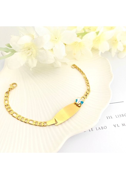 Bebek Bileklik Bebek Hediyelik Künye Hello Kity Kararmaz Çelik Gold 16cm fırsatları