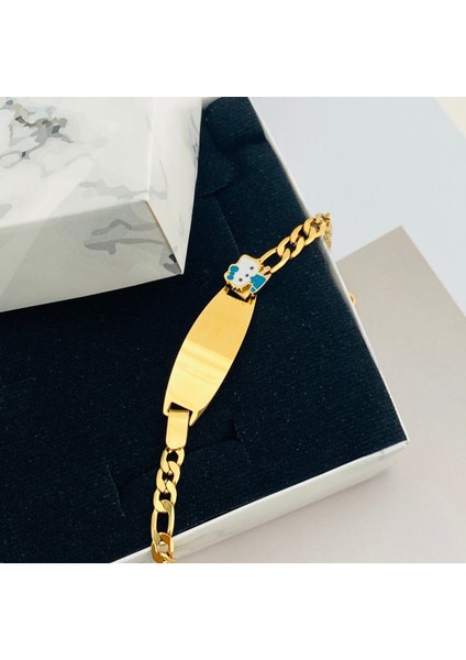 Bebek Bileklik Bebek Hediyelik Künye Hello Kity Kararmaz Çelik Gold 16cm indirimleri