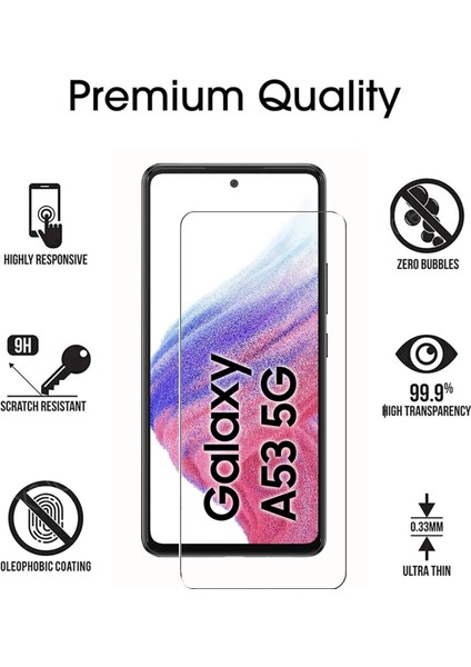 Samsung Galaxy A53 Temperli Cam Ekran Koruyucu 9h Ultra Koruma (3 Adet)