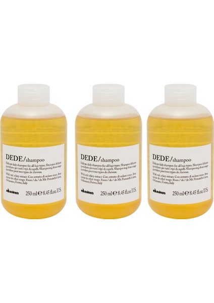 Ekonomik Üçlü Davines Dede Ince Telli Saçları Koruma Şampuanı 250ML - %100 Orijinal %100 Doğal