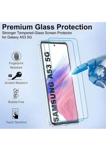 Samsung Galaxy A53 Şeffaf Silikon Kılıf + Cam Ekran Koruyucu Seti (1 CAM 1 KILIF) fiyatları