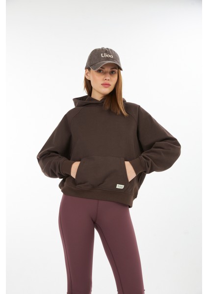 Kadın/reglan Kol / Kapüşonlu / Kanguru Cepli/ Oversize Sweatshirt /yüksek Gramajlı Diagonal 3 Iplik