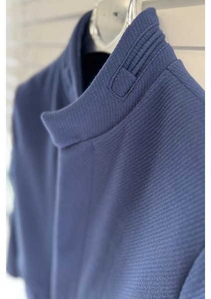 Kaşe Erkek Kaban - Indigo