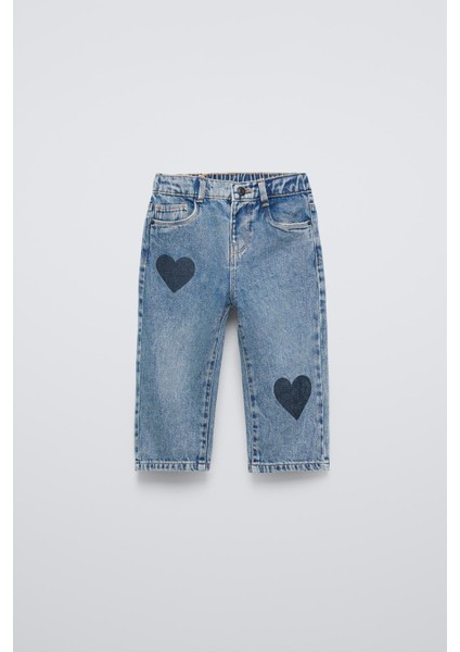 Kız Çocuk Kalpli Denim P