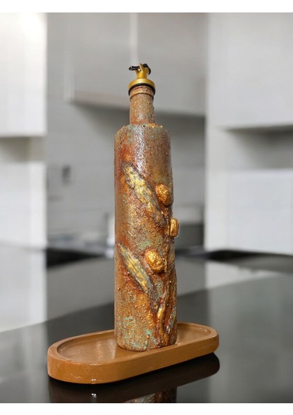 Altın Yaldız Detaylı Antik Antik Eskitme El Yapımı Yağdanlık, Sosluk, Sirkelik, Mutfak Tasarımı, Ev Dekorasyonu fırsatları