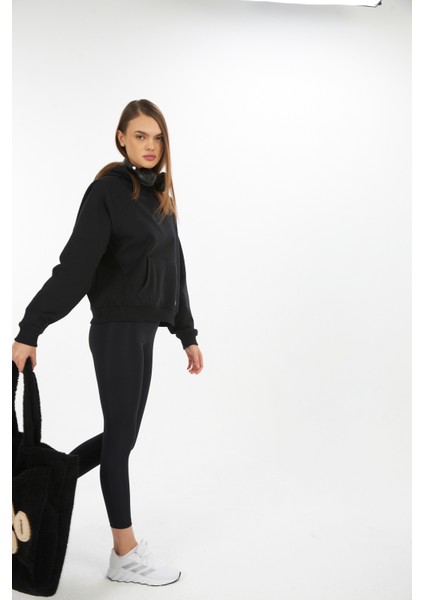 Kadın/reglan Kol / Kapüşonlu / Kanguru Cepli/ Oversize Sweatshirt /yüksek Gramajlı Diagonal 3 Iplik