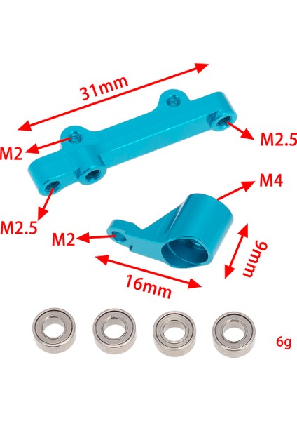 Metal Yükseltme Parça Kiti Direksiyon Mafsalı C-1/18 Mini-T 2.0 2WD Rc Kamyon Yükseltme Parçaları Için Bellcranks Seti, 3 (Yurt Dışından)