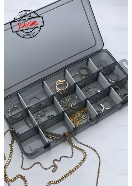 15 Bölmeli Ayarlanabilir Takı Organizer Ilaç Boncuk Küpe Kolye Yüzük Toka Kutusu fiyatları