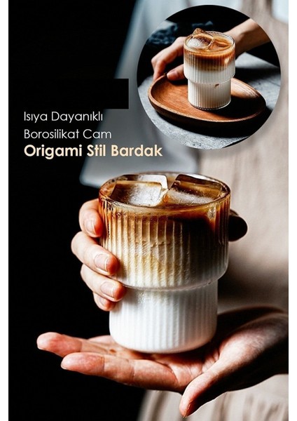 6 Adet Isıya Dayanıklı Origami Stil Bardak | Kahve ve Sunum Bardağı 300ML fiyatları