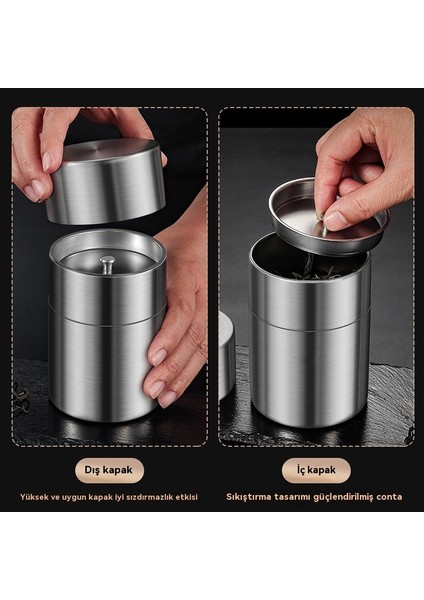 550ML Depolama Konteynerleri Kahve Çekirdekleri Paslanmaz Çelik Depolama Kutuları Sızdırmazlık Kutuları Neme Dayanıklı Çay Kutuları Sızdırmazlık Kutuları Neme (Yurt Dışından)