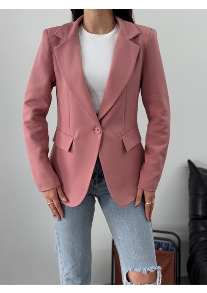 Kadın Blazer Ceket Kısa Düğmeli Astarlı Vatkalı Ceket indirimleri