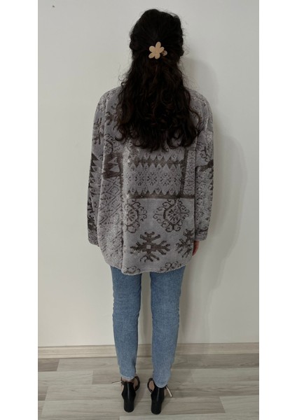 Kadın Fermuarlı Cepli Oversize Peluş Ceket indirimleri