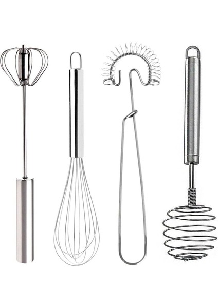 4 Adet Paslanmaz Çelik Çırpıcı Set Otomatik Çırpıcı,tel Çırpıcı,yumurta Çırpıcısı,yaylı Çırpıcı