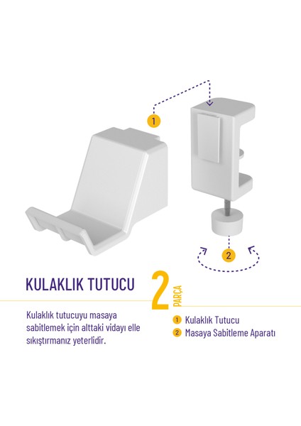 Smilesepet Masa Üstü Düzenleyici Sabit Kulaklık Beyaz fırsatları