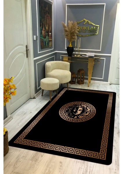 Kaymaz Taban Yıkanabilir Dijital Baskı Dekoratif Modern Desenli Apollo Serisi Dot Taban Halı AP12