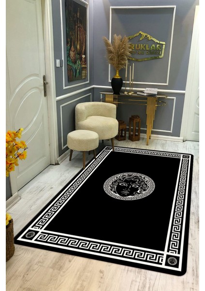 Kaymaz Taban Yıkanabilir Dijital Baskı Dekoratif Modern Desenli Apollo Serisi Dot Taban Halı AP06