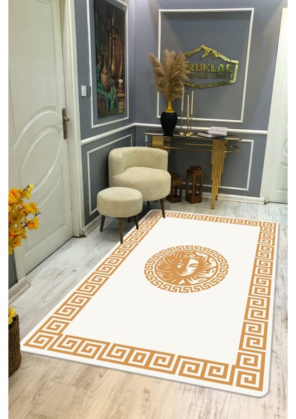 Kaymaz Taban Yıkanabilir Dijital Baskı Dekoratif Modern Desenli Apollo Serisi Dot Taban Halı AP11