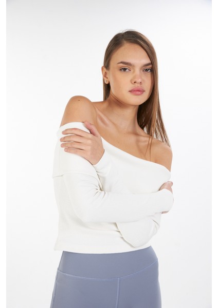 Kadın/bardot Kayık Yaka / Uzun Kol Kaşkorse T-Shirt /bluz fırsatları