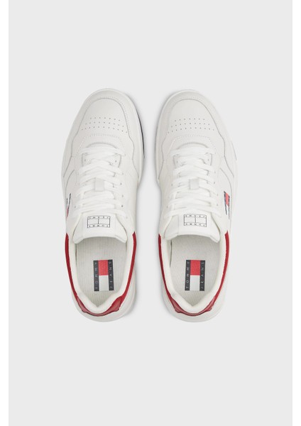 Tommy Jeans Logolu Deri Sneaker Ayakkabı Erkek Ayakkabı EM0EM01443 0g1