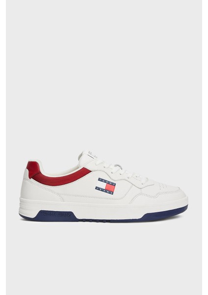 Tommy Jeans Logolu Deri Sneaker Ayakkabı Erkek Ayakkabı EM0EM01443 0g1
